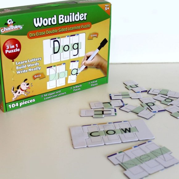 Word Builder Dry Erase Puzzle-3-In-1- Learn, Build, Write - Picture 2 of 8